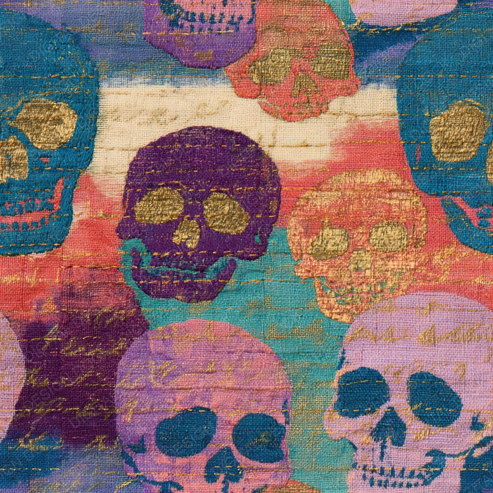 Kantha Skulls Rose Lilac Seamless Digital Paper Pack (DDD018214)
