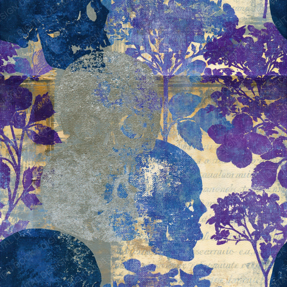 Photogram Skulls Violets Oyster Seamless Digital Paper Pack (DDD018218)