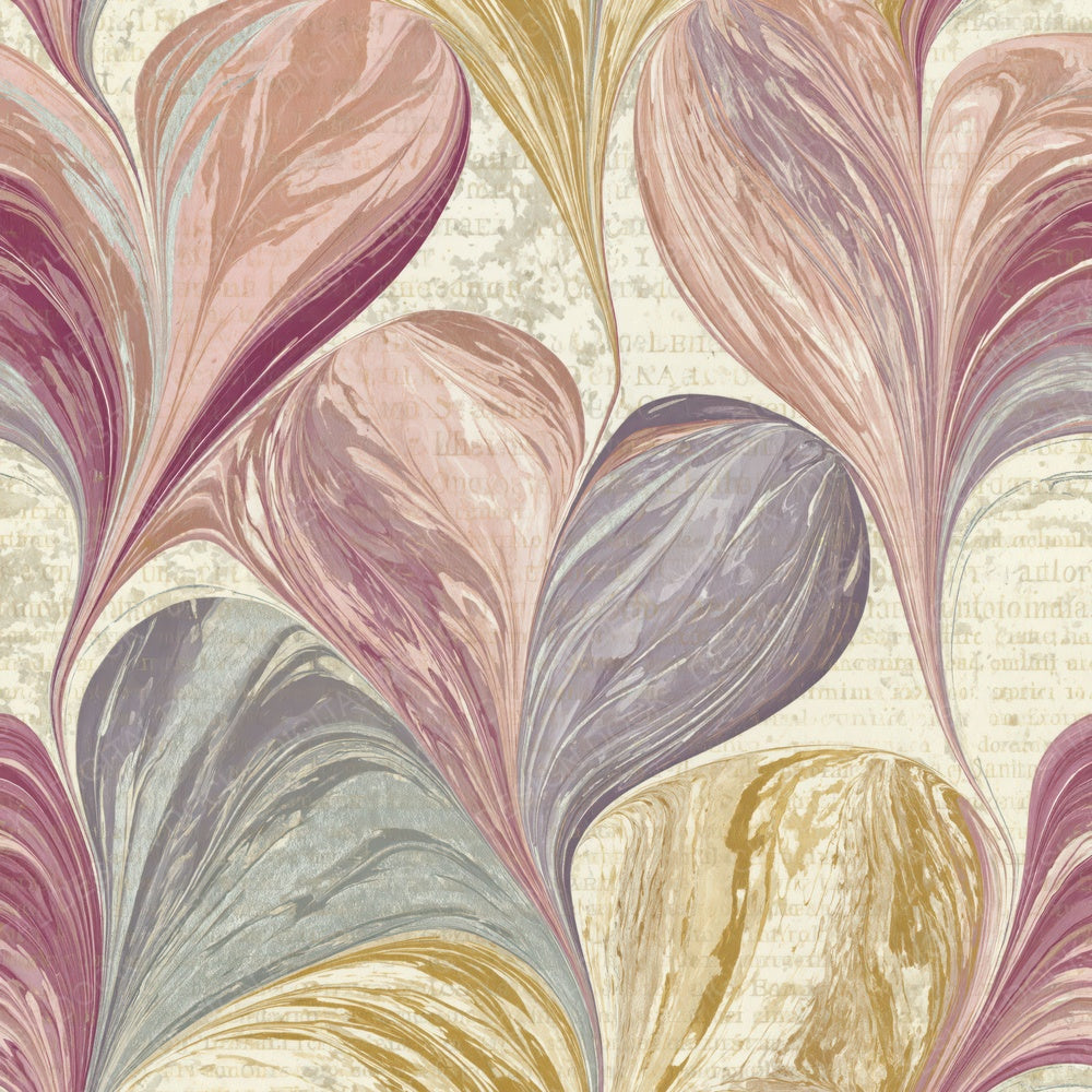Paper Marbling Hearts Sepia Rose Abstract Digital Paper Pack (DDD018296)