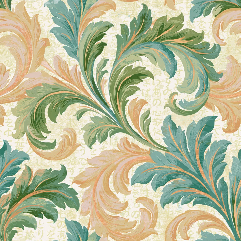 Baroque Bee Outlines Green Ivory Digital Paper Pack (DDD018387)