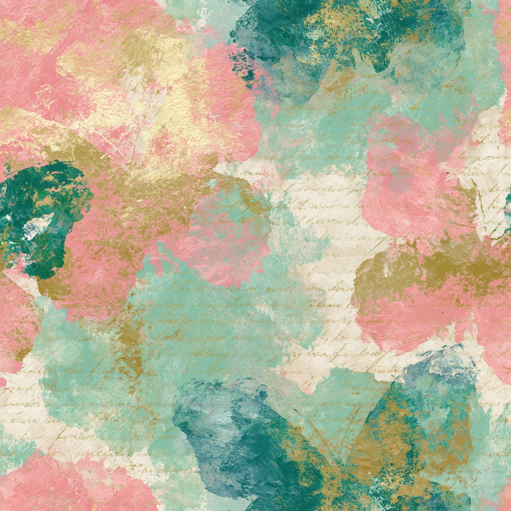 Impressionist Butterfly Outlines Pink Mint Abstract Digital Paper Pack (DDD018551)