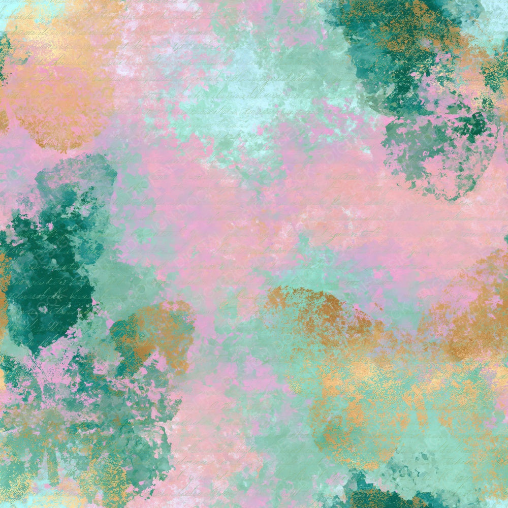 Impressionist Butterfly Outlines Pink Mint Abstract Digital Paper Pack (DDD018551)