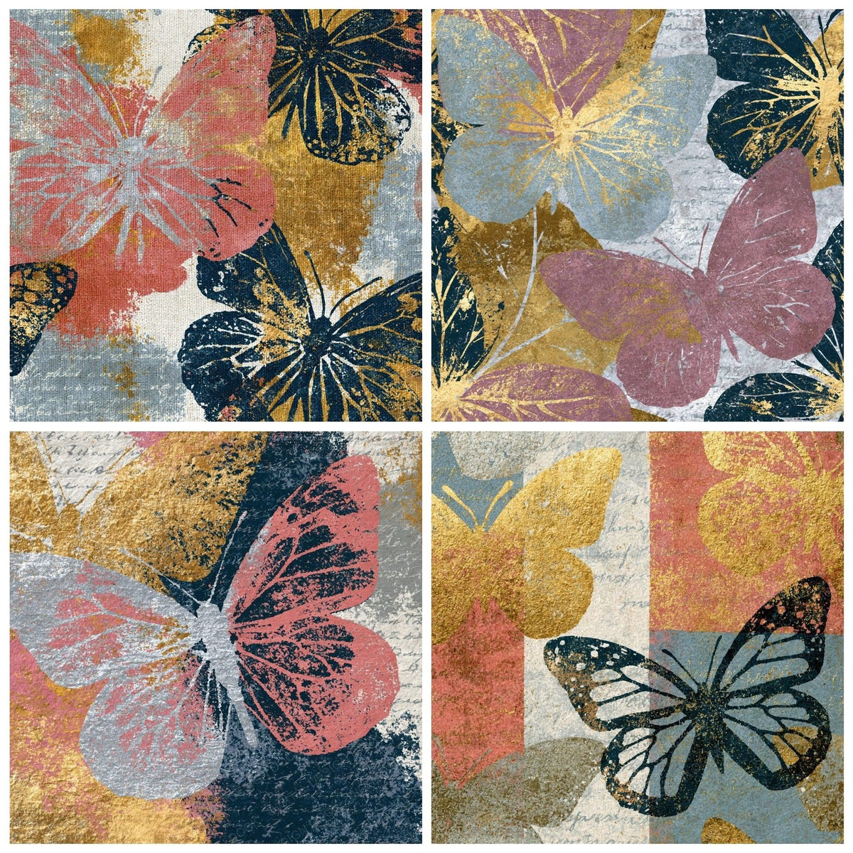 Tintype Butterfly Outlines Mist Rose Digital Paper Pack (DDD018563)