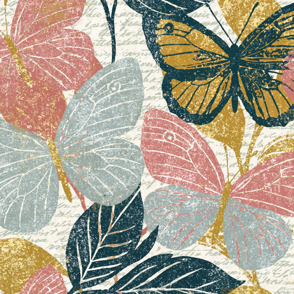 Tintype Butterfly Outlines Mist Rose Digital Paper Pack (DDD018563)