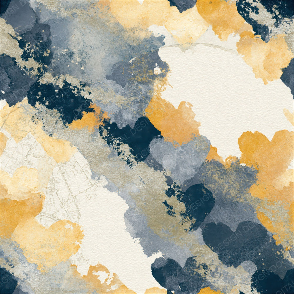 Single Watercolour Heart Outlines Slate Butter Seamless digital paper shown full size
