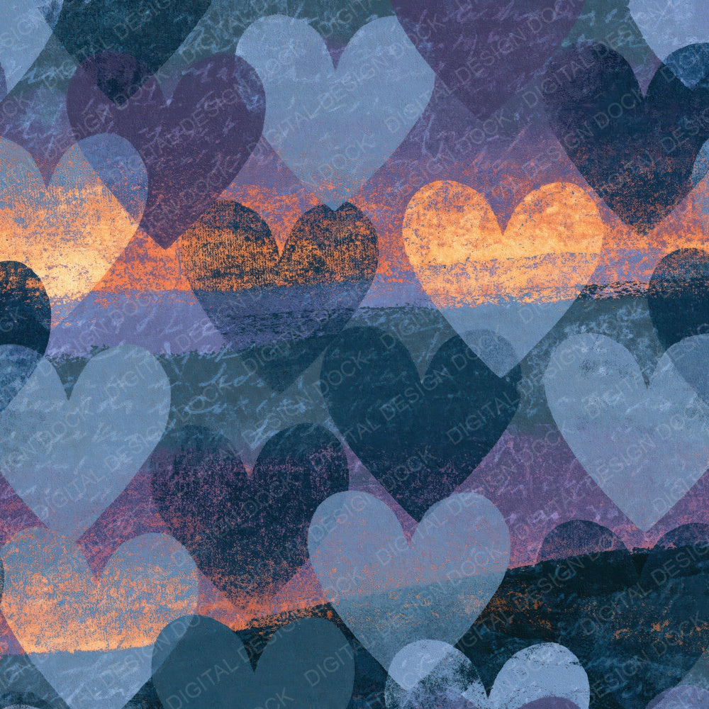 Another Screenprint Love Hearts Iron Slate digital paper shown full size