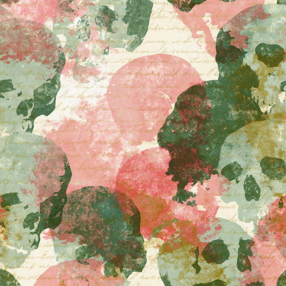 Another Screenprint Skulls Green Blush digital paper shown full size