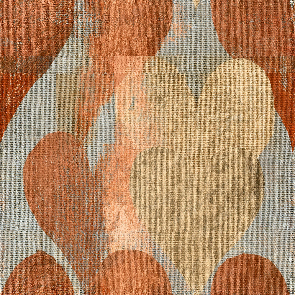 Another Lithograph Heart Outlines Rust Gold Seamless digital paper shown full size