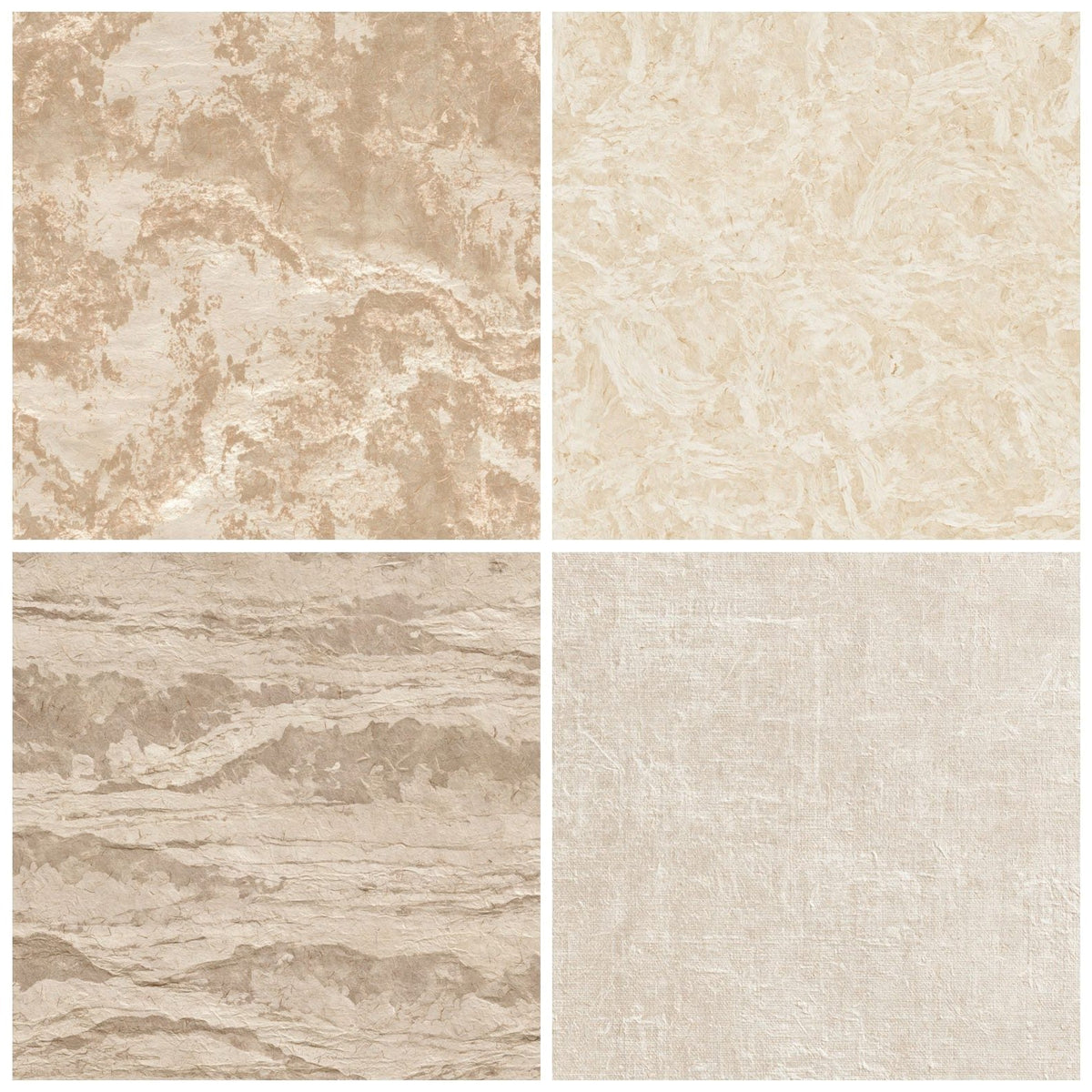 Four more Aged Japanese Washi Paper Washi Cream Persimmon Bone digital papers from the pack shown in a grid