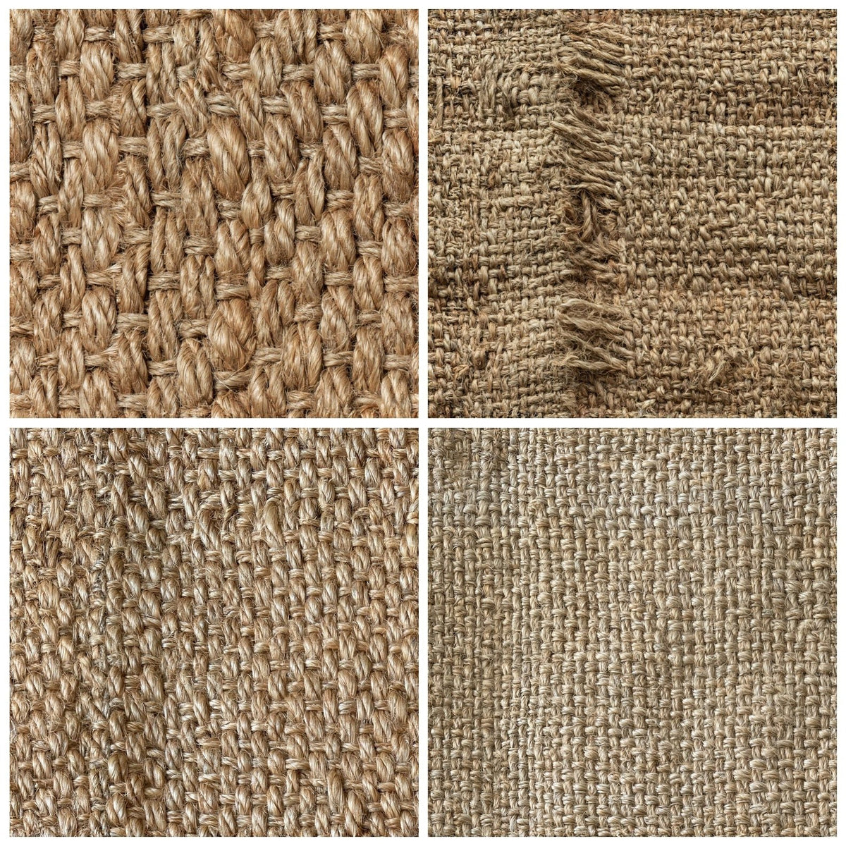 Four Aged Jute Weave Jute Tan Aged Sisal Flax Seamless digital papers from the pack shown in a grid