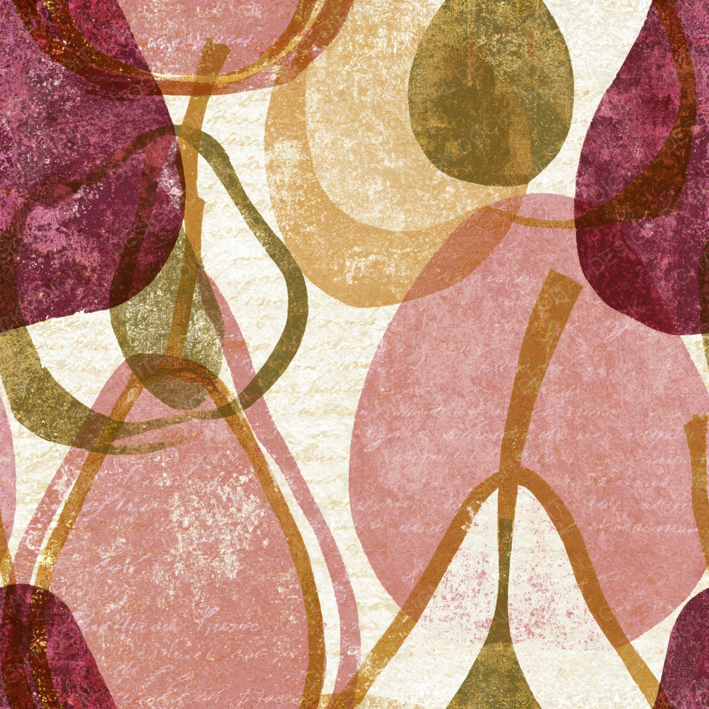 Single Lithograph Fruit Outlines Dusty Pink Seamless digital paper shown full size