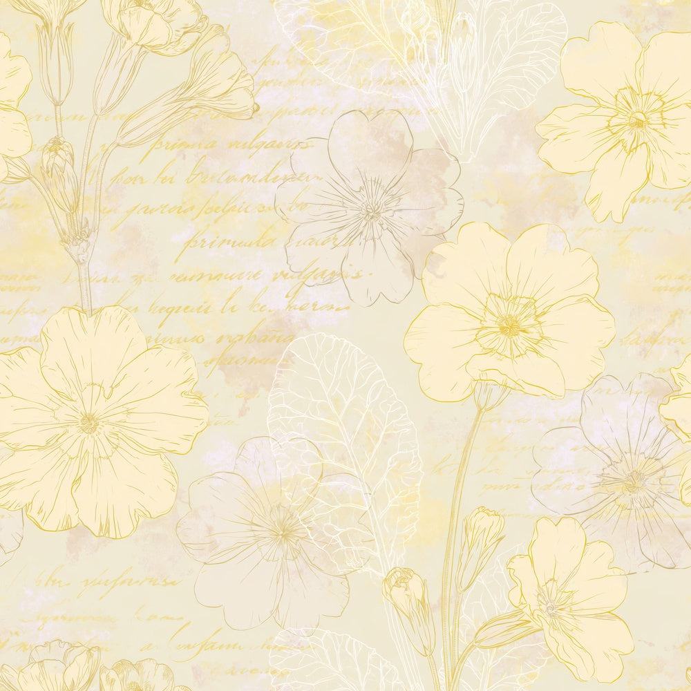 Single Primrose Flower Spring Cream Primrose Yellow Bone digital paper shown full size