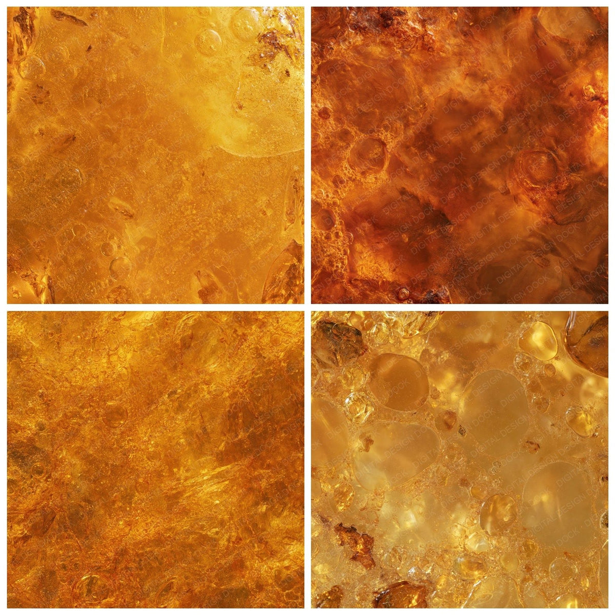 Four Aged Baltic Amber Amber Aged Honey Butterscotch digital papers from the pack shown in a grid