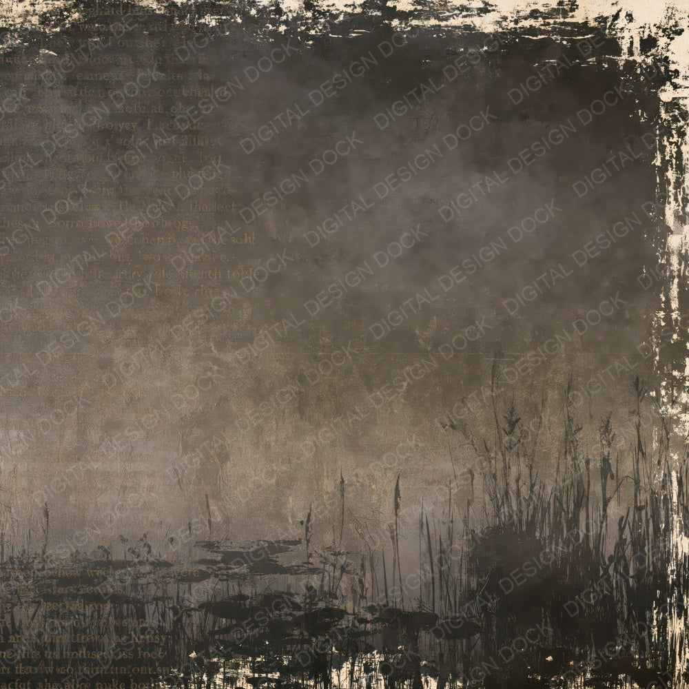 Single Grindylow Cryptid Fen Midnight Bog Umber Bone digital paper shown full size