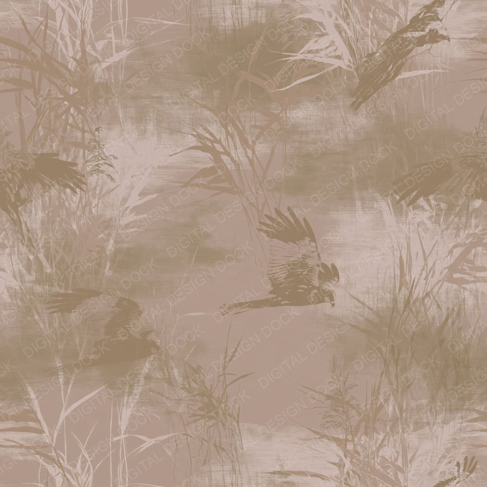 Single Marsh Harrier Bird Reedbed Brown Chestnut Wing Bone digital paper shown full size