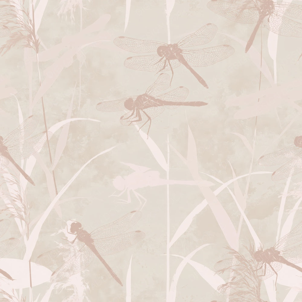 Single Common Darter Dragonfly Insect Pond Edge Cream Scarlet Bone digital paper shown full size