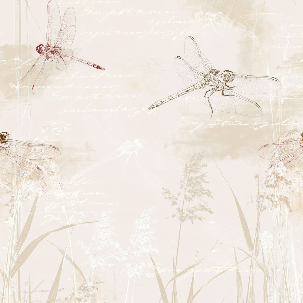 Another Common Darter Dragonfly Insect Pond Edge Cream Scarlet Bone digital paper shown full size