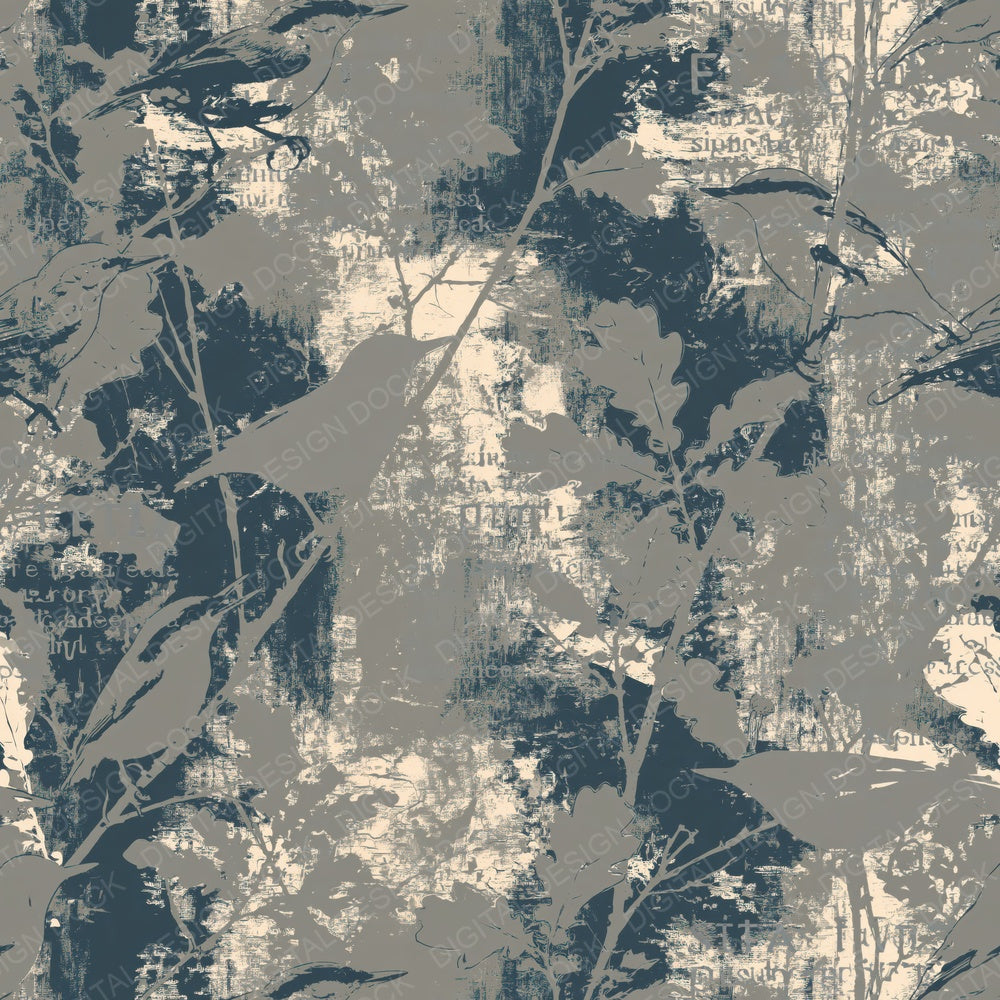 Another Nuthatch Bird Oak Bark Grey Slate Blue Bone digital paper shown full size
