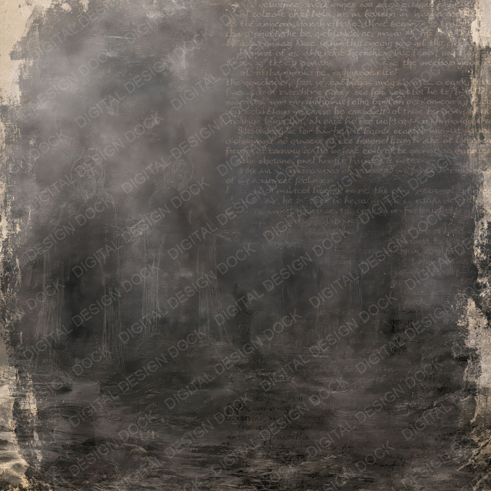 Another Bean Nighe Cryptid Midnight Burn Shroud Grey Bone digital paper shown full size
