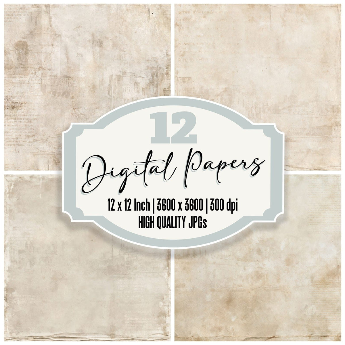 Malta Valletta Harbour Maltese Limestone Honey Stone Bone digital paper pack cover showing four of the 12 papers