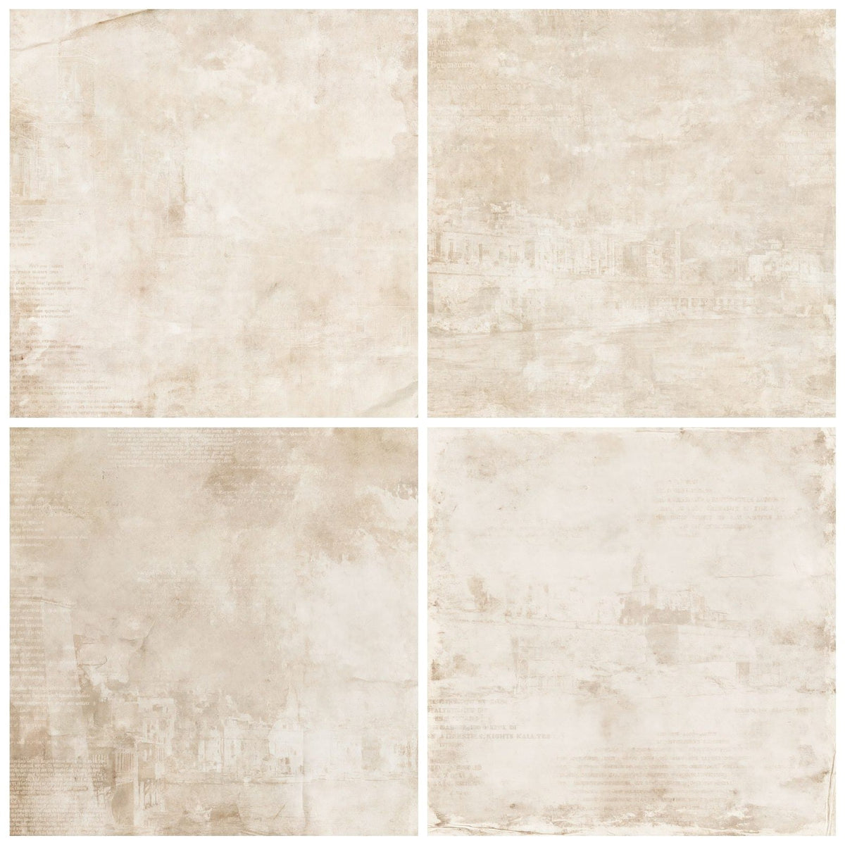 Four Malta Valletta Harbour Maltese Limestone Honey Stone Bone digital papers from the pack shown in a grid