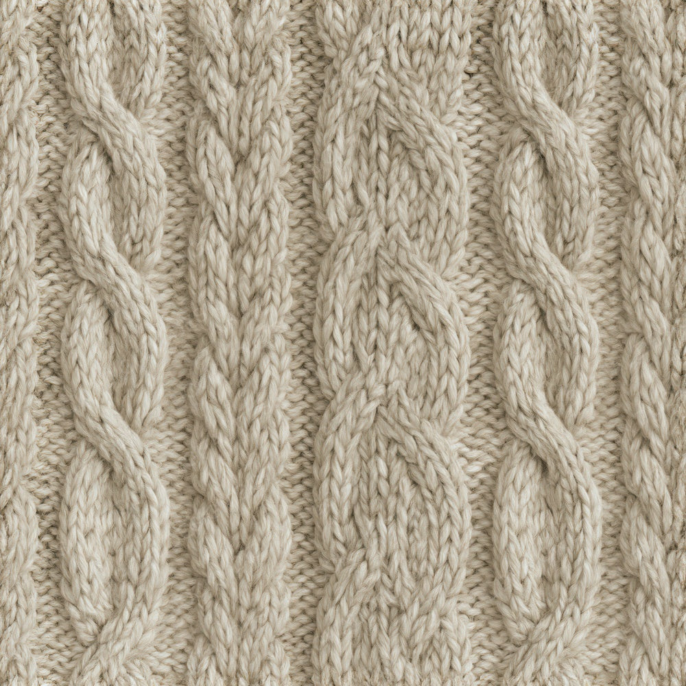 Single Aran Cable Knit Bainin Cream Aged Oatmeal Bone Seamless digital paper shown full size