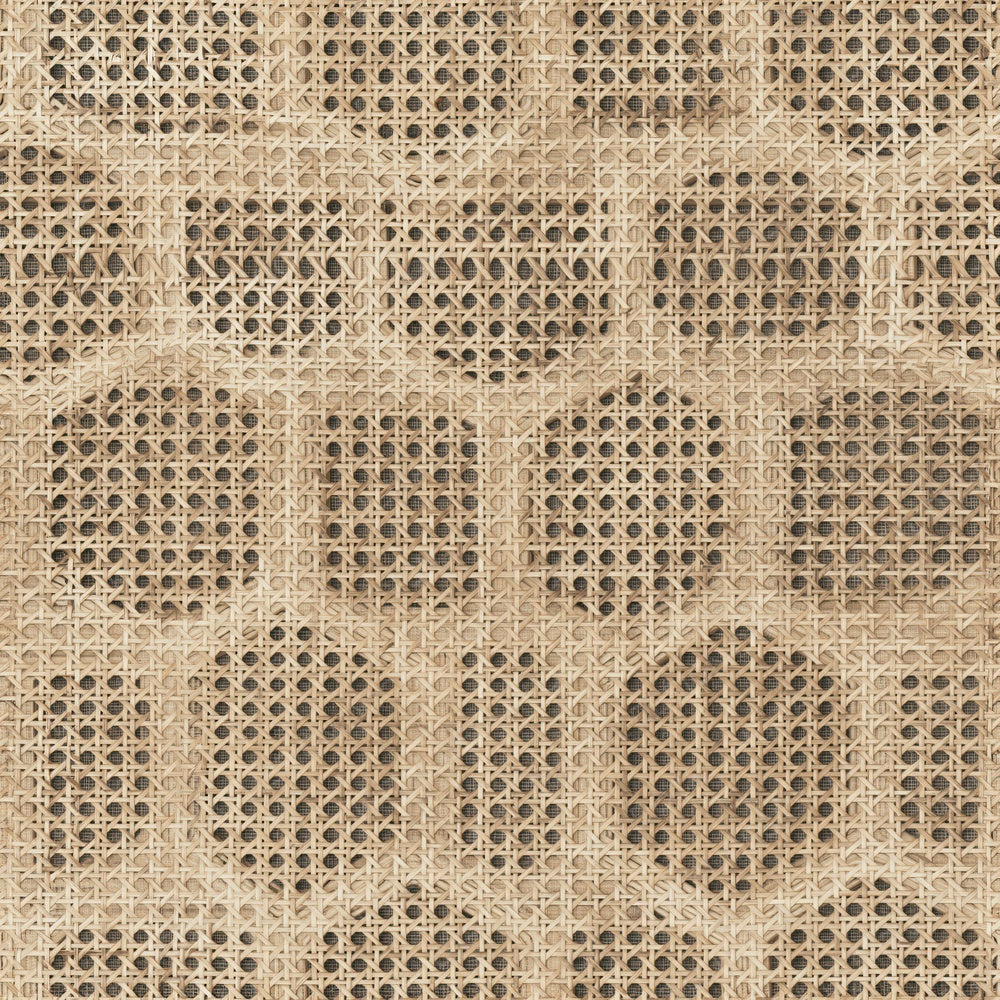 Single Cane Webbing Cane Honey Aged Rattan Tan Bone Seamless digital paper shown full size