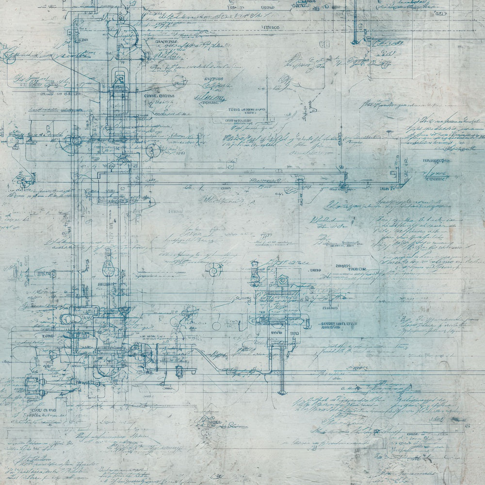 Antique Blueprint Drawing Background Digital Paper Pack (DDD008868)