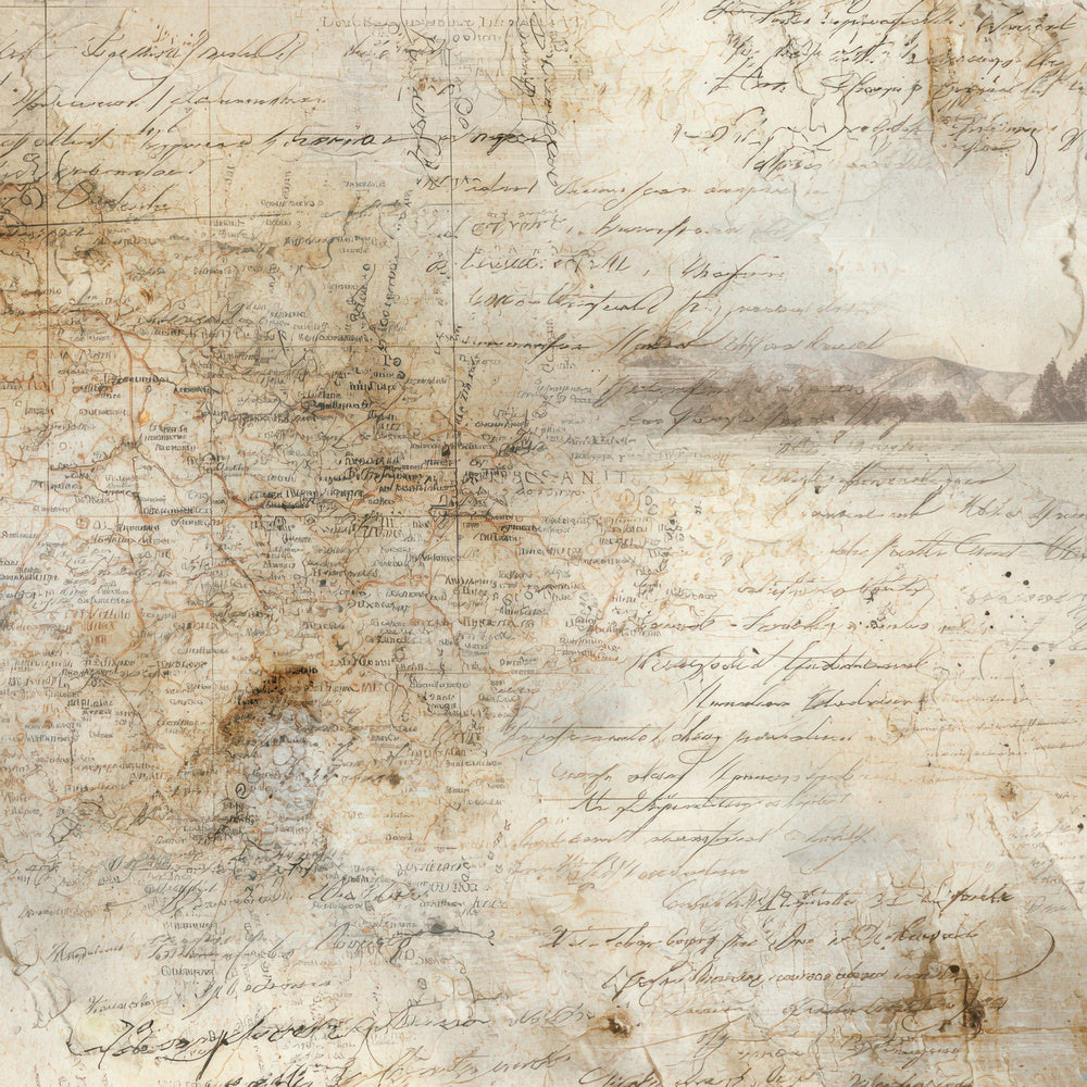Antique Map Script Digital Paper Pack (DDD008809)
