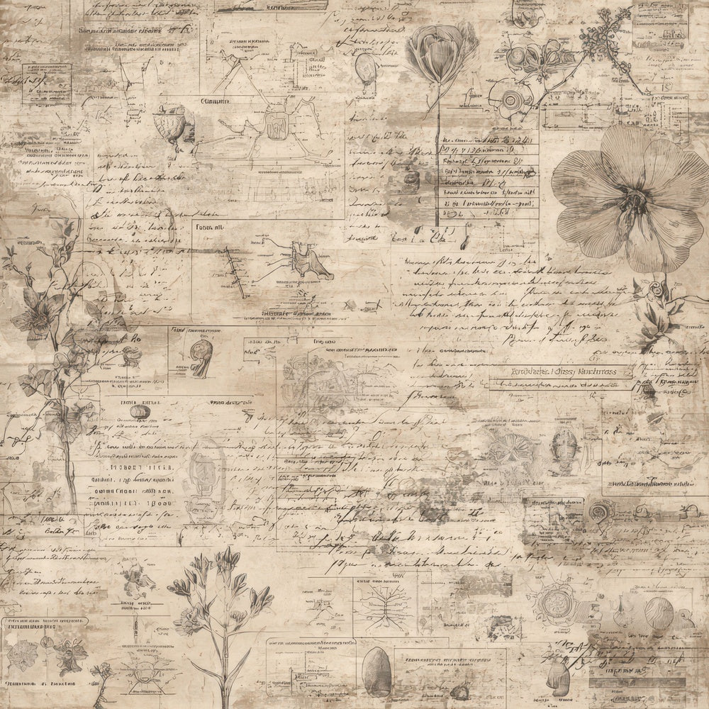 Antique Medical Diagram Background Digital Paper Pack (DDD008869)