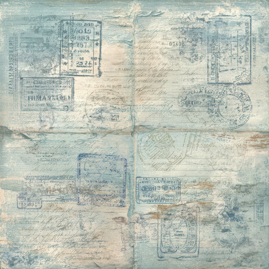 Antique Passport Travel Document Background Digital Paper Pack (DDD008870)