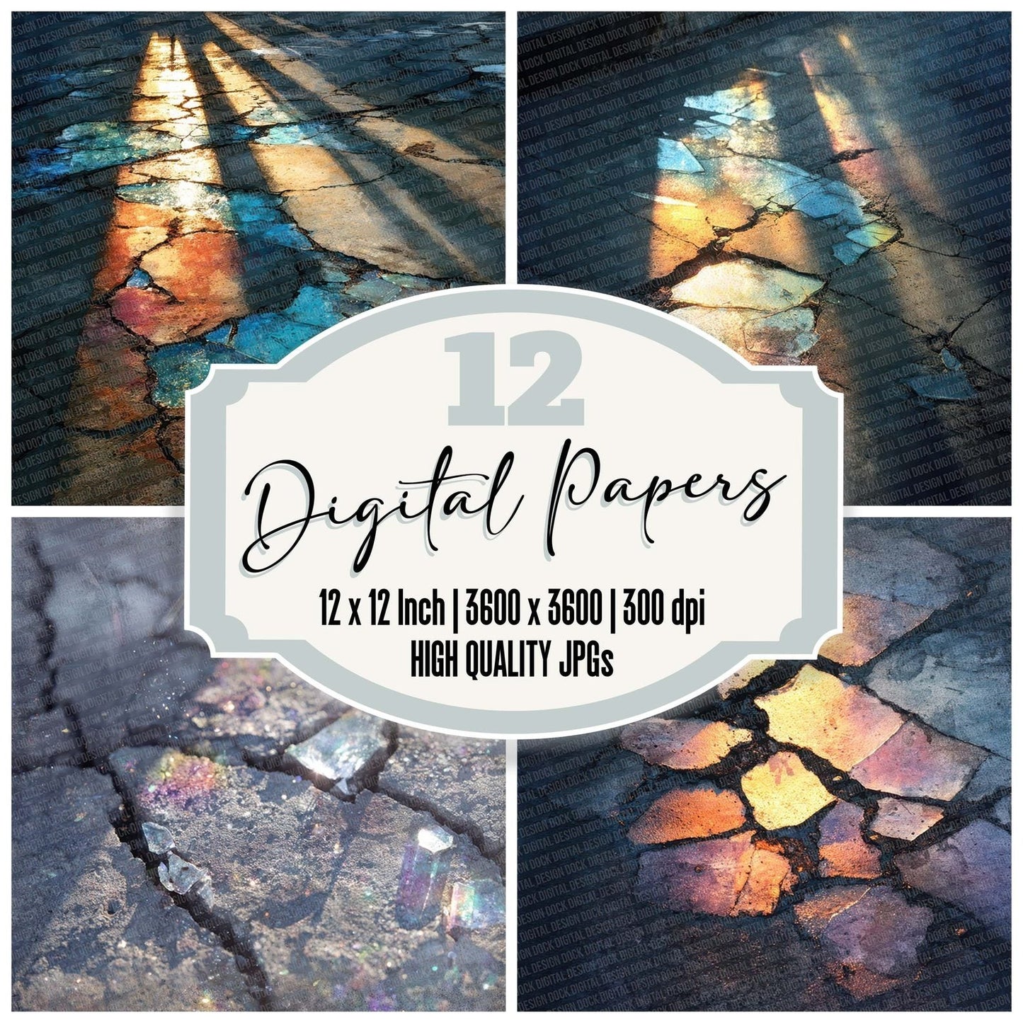 Asphalt Glass Tread Digital Paper Pack (DDD007609)