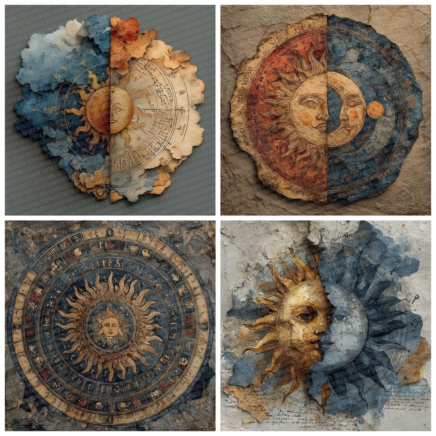 Astrological Sun Moon Digital Paper Pack (DDD007611)