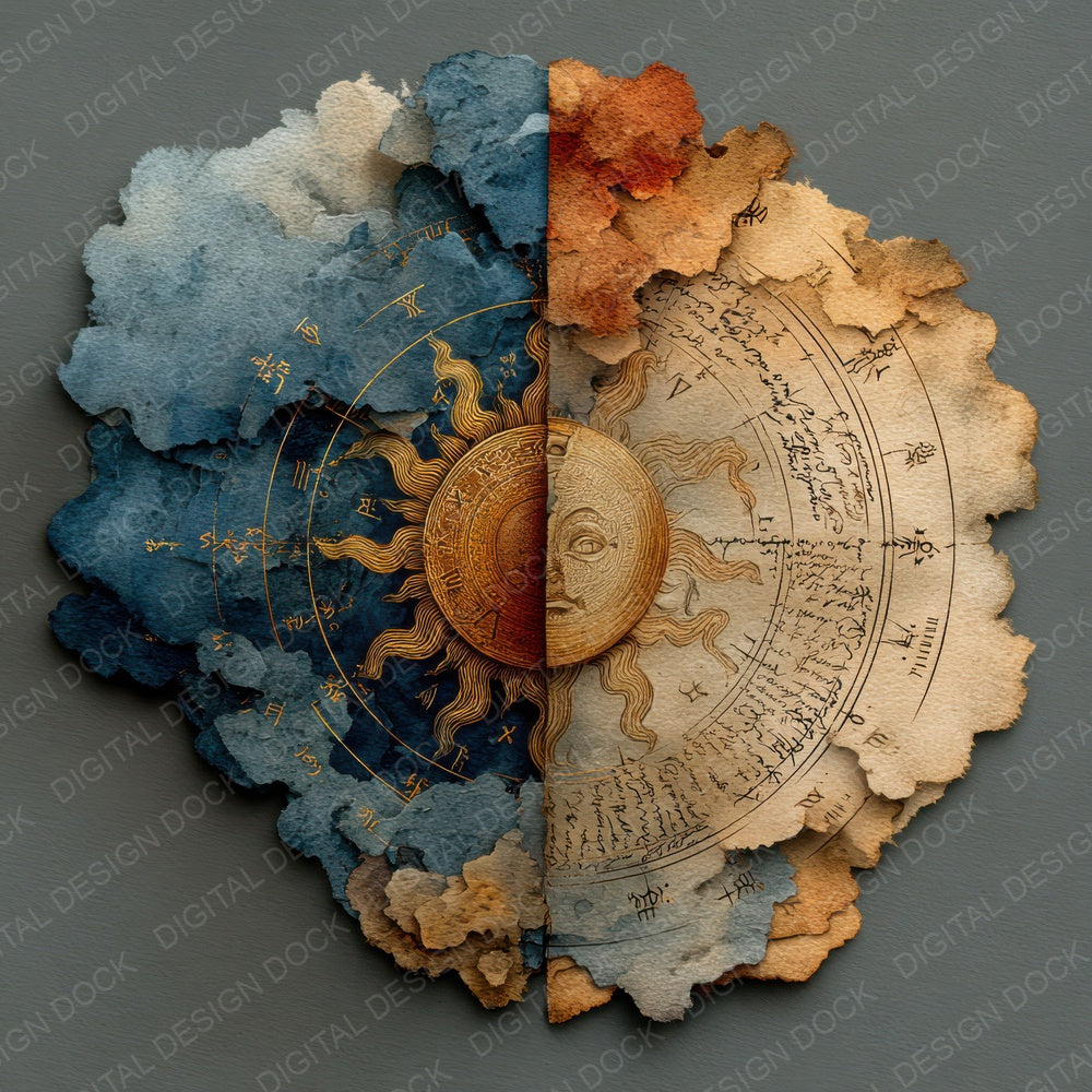 Astrological Sun Moon Digital Paper Pack (DDD007611)