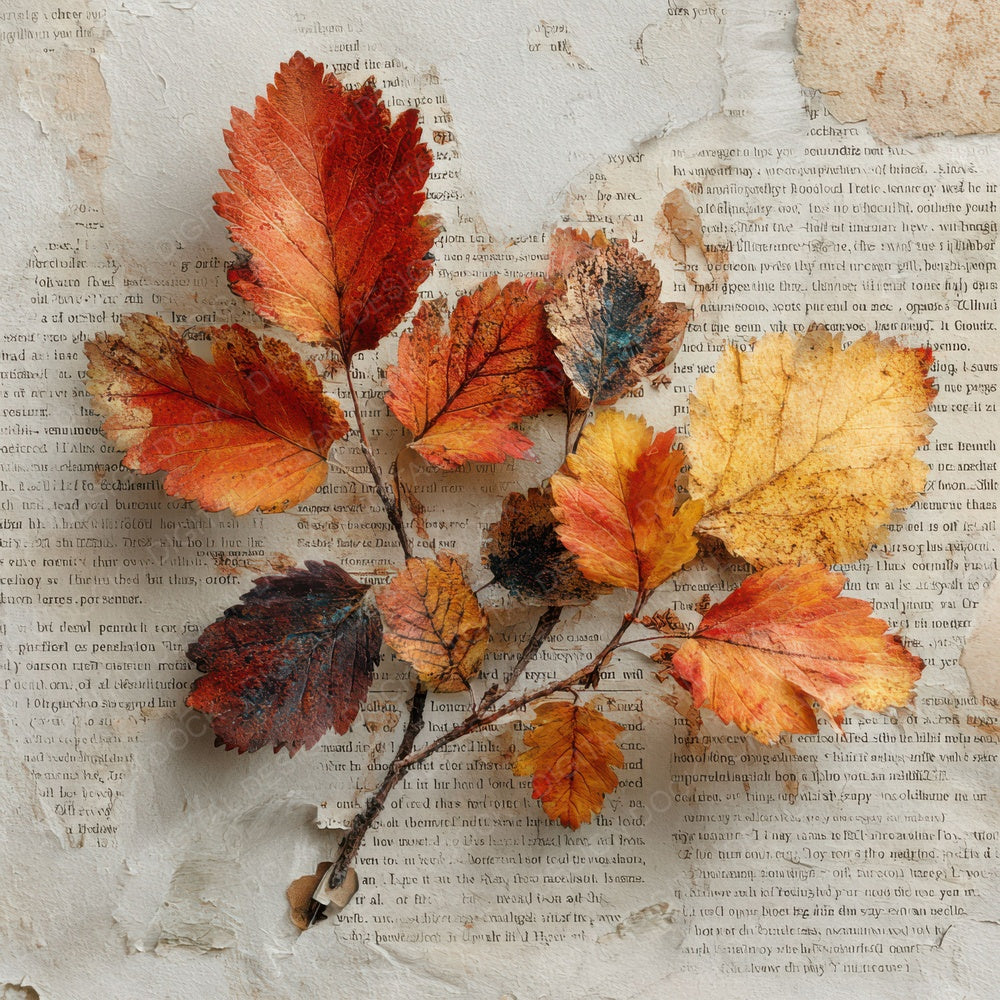 Autumn Leaves Book Digital Paper Pack (DDD007612)