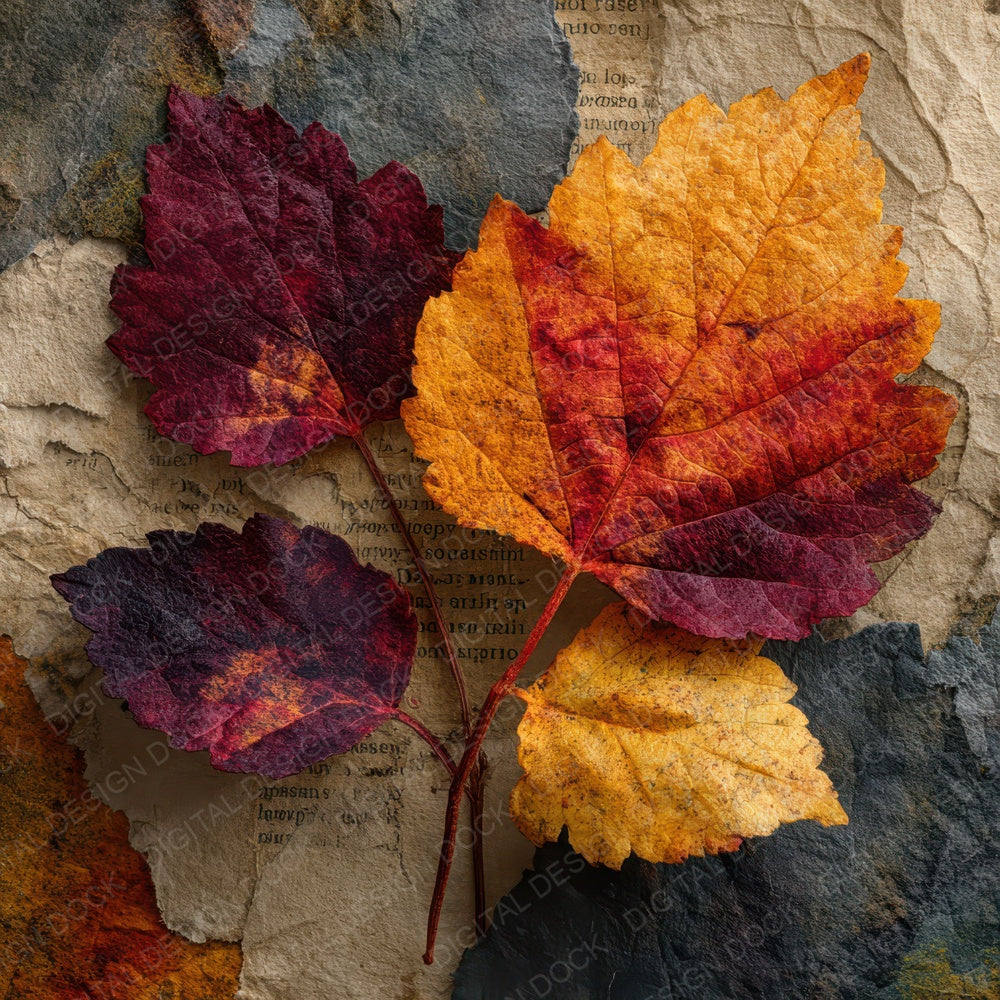 Autumn Leaves Book Digital Paper Pack (DDD007612)