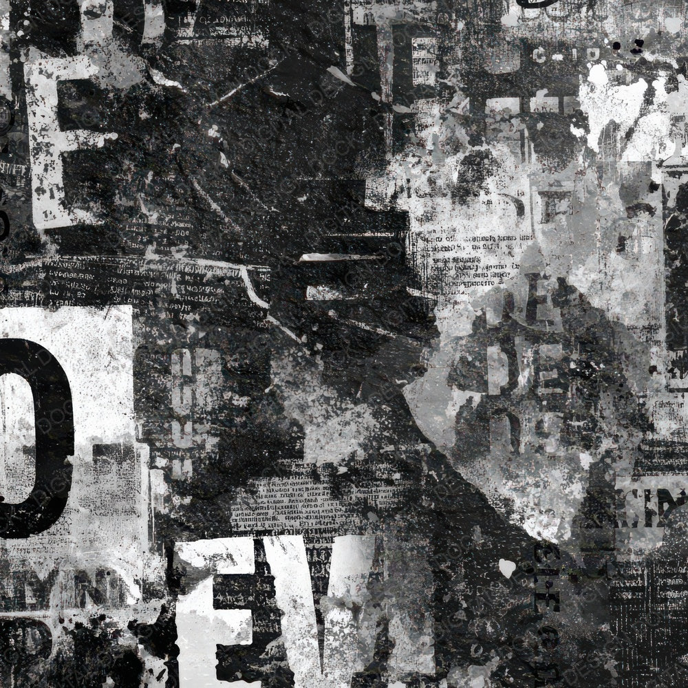 Black Stencil Text Digital Paper Pack (DDD008717)