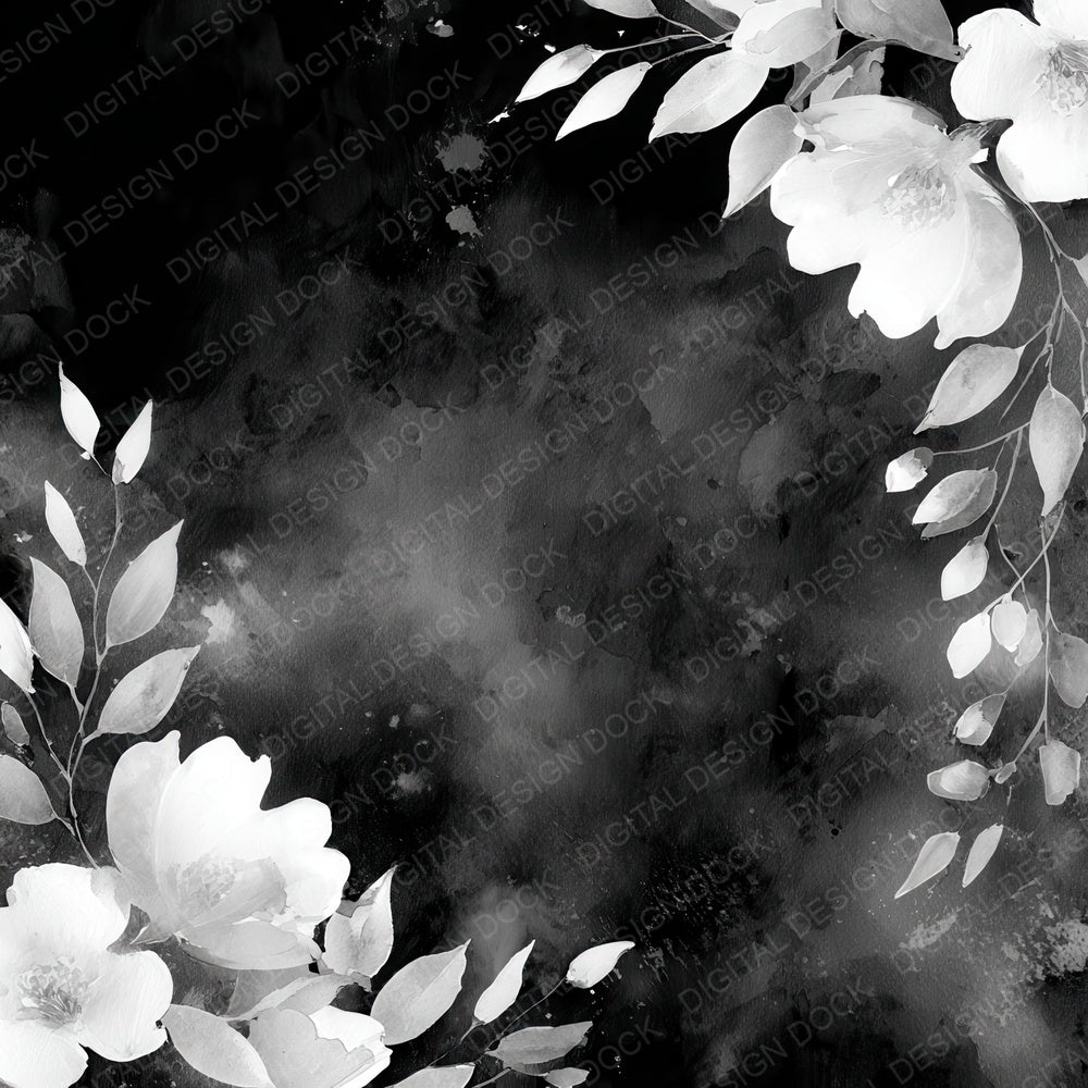 Black White Ink Wash Digital Paper Pack (DDD008722)