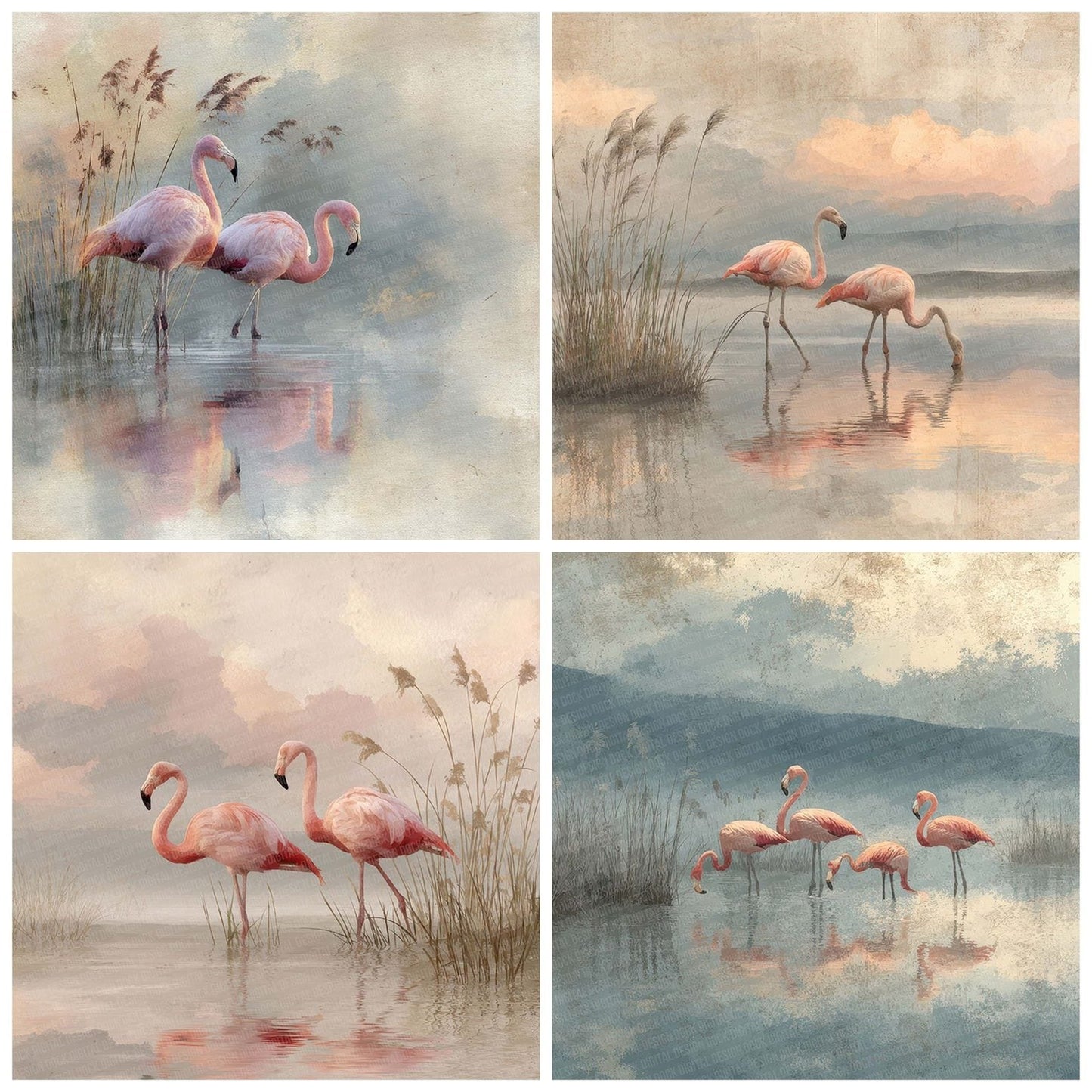 Blush Flamingo Marsh Digital Paper Pack (DDD007620)