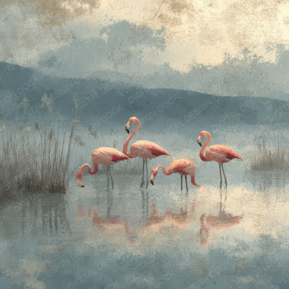 Blush Flamingo Marsh Digital Paper Pack (DDD007620)