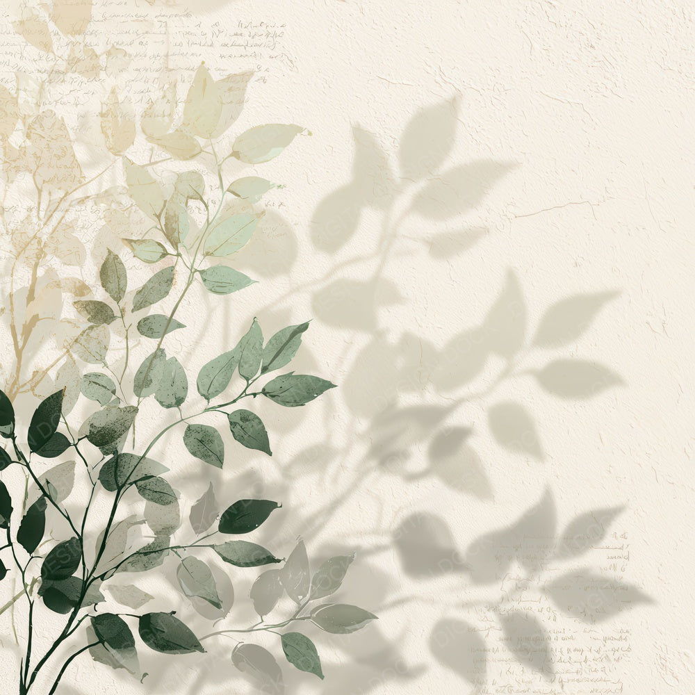 Botanical Leaf Shadow Light Digital Paper Pack (DDD012325)