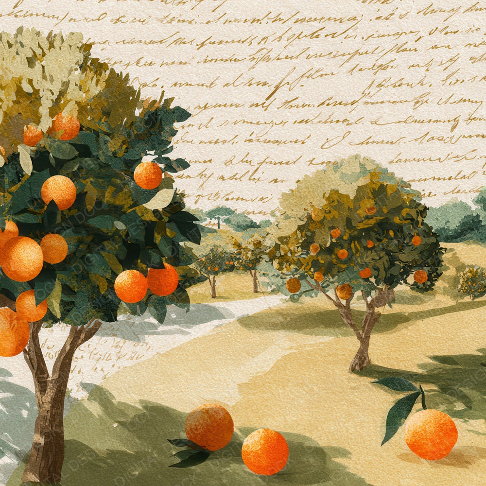 Bright Citrus Orchard Scene Digital Paper Pack (DDD012305)