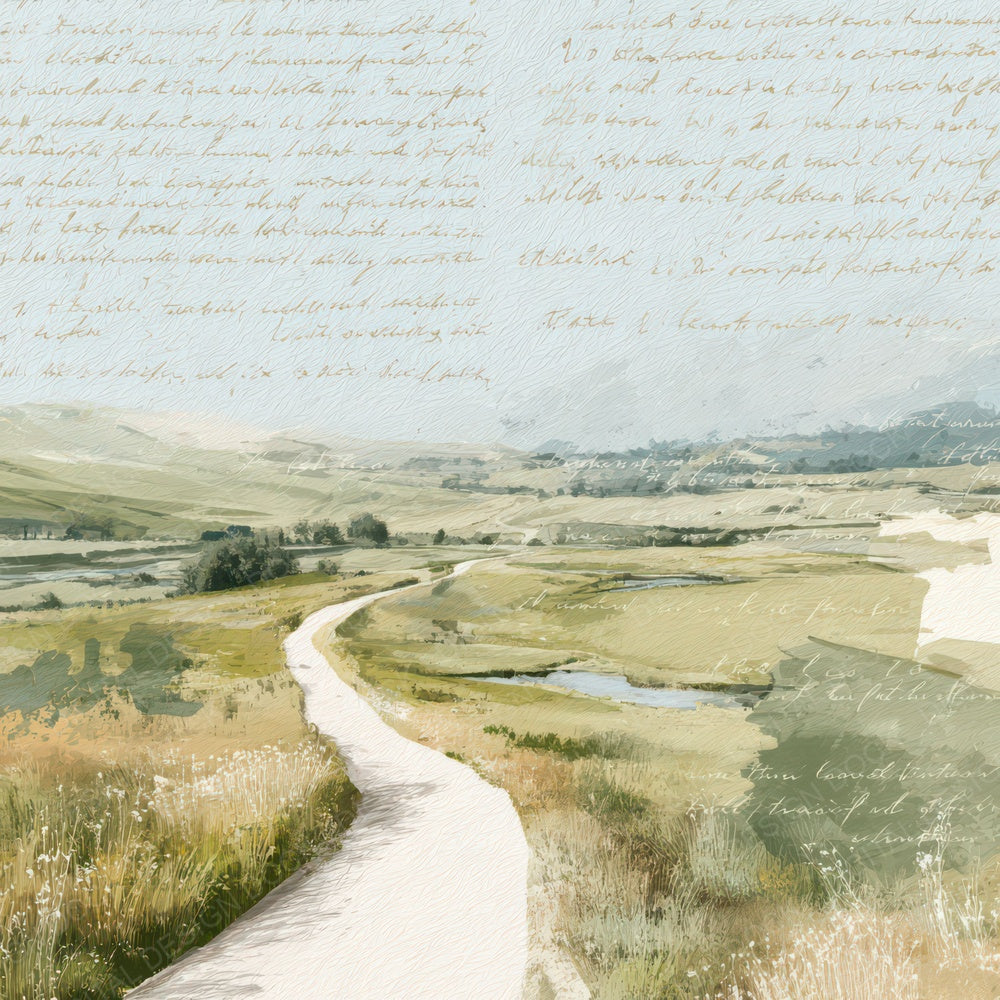 Bright Countryside Path Scene Digital Paper Pack (DDD012308)