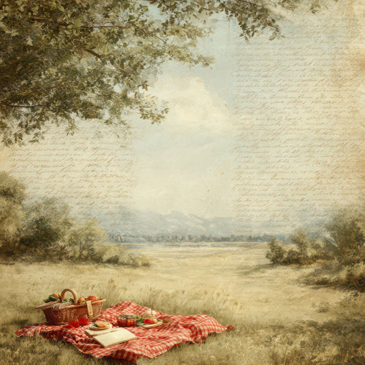 Bright Summer Picnic Scene Digital Paper Pack (DDD012311)