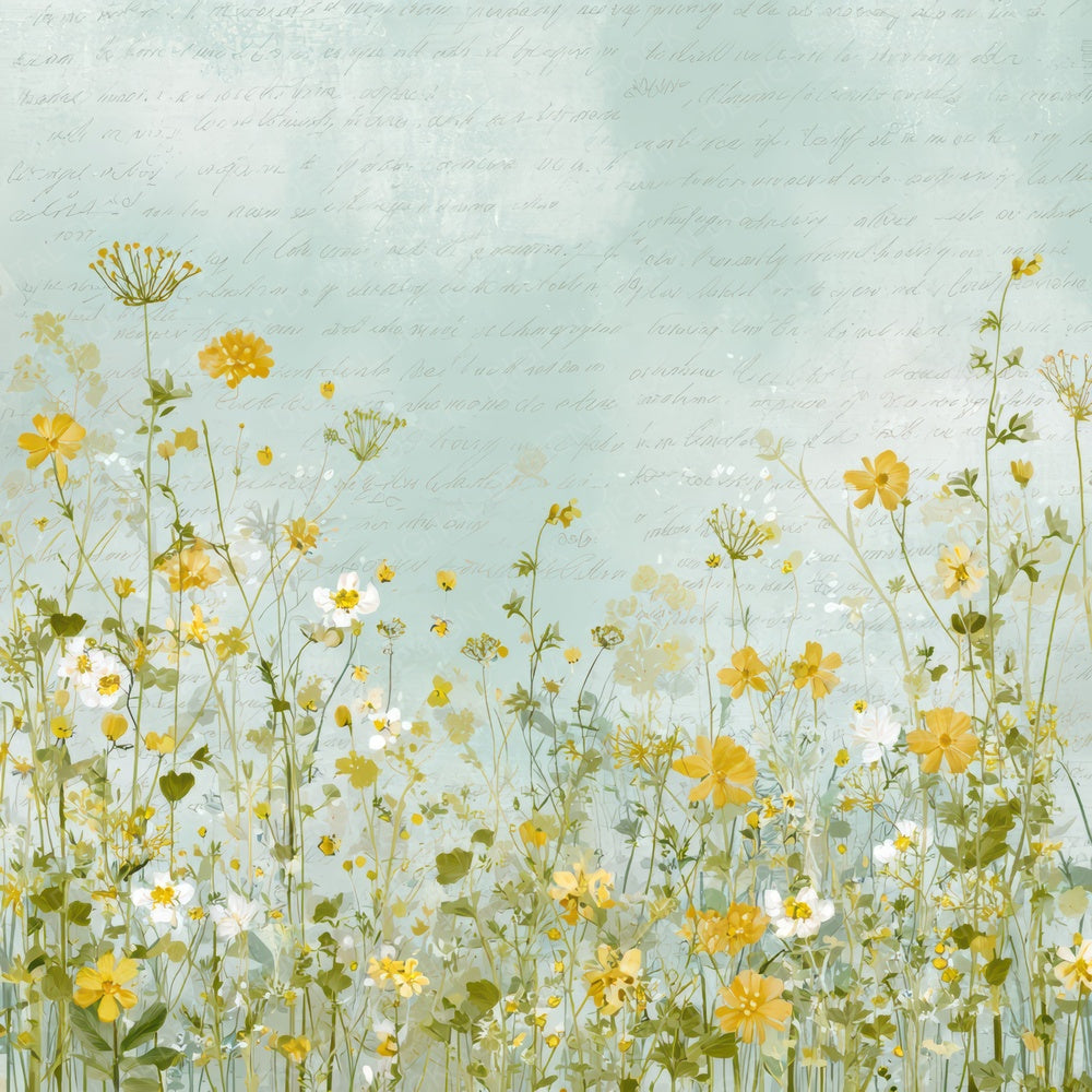 Bright Wildflower Meadow Scene Digital Paper Pack (DDD012315)