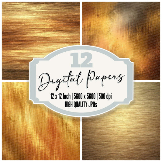 Brushed Gold Abstract Digital Paper Pack (DDD000723)