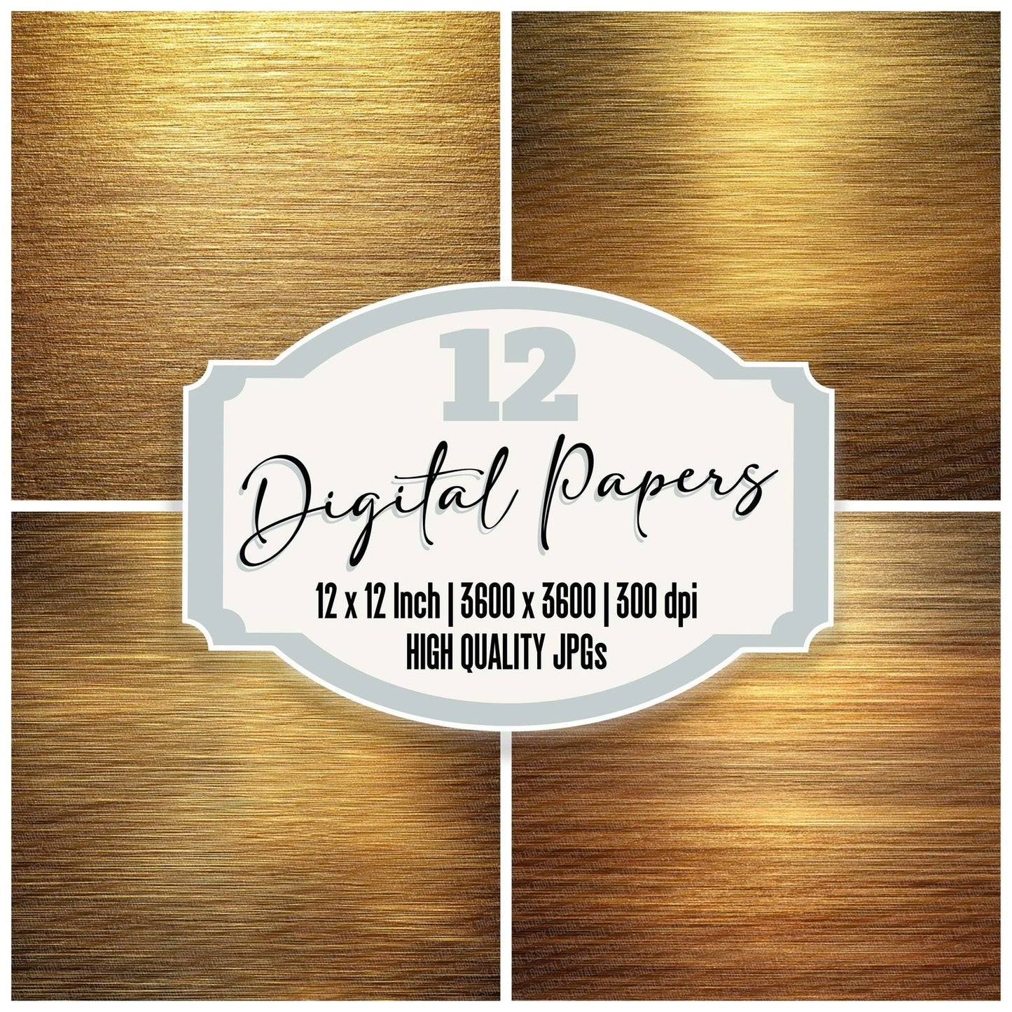 Brushed Gold Texture Digital Paper Pack (DDD000724)
