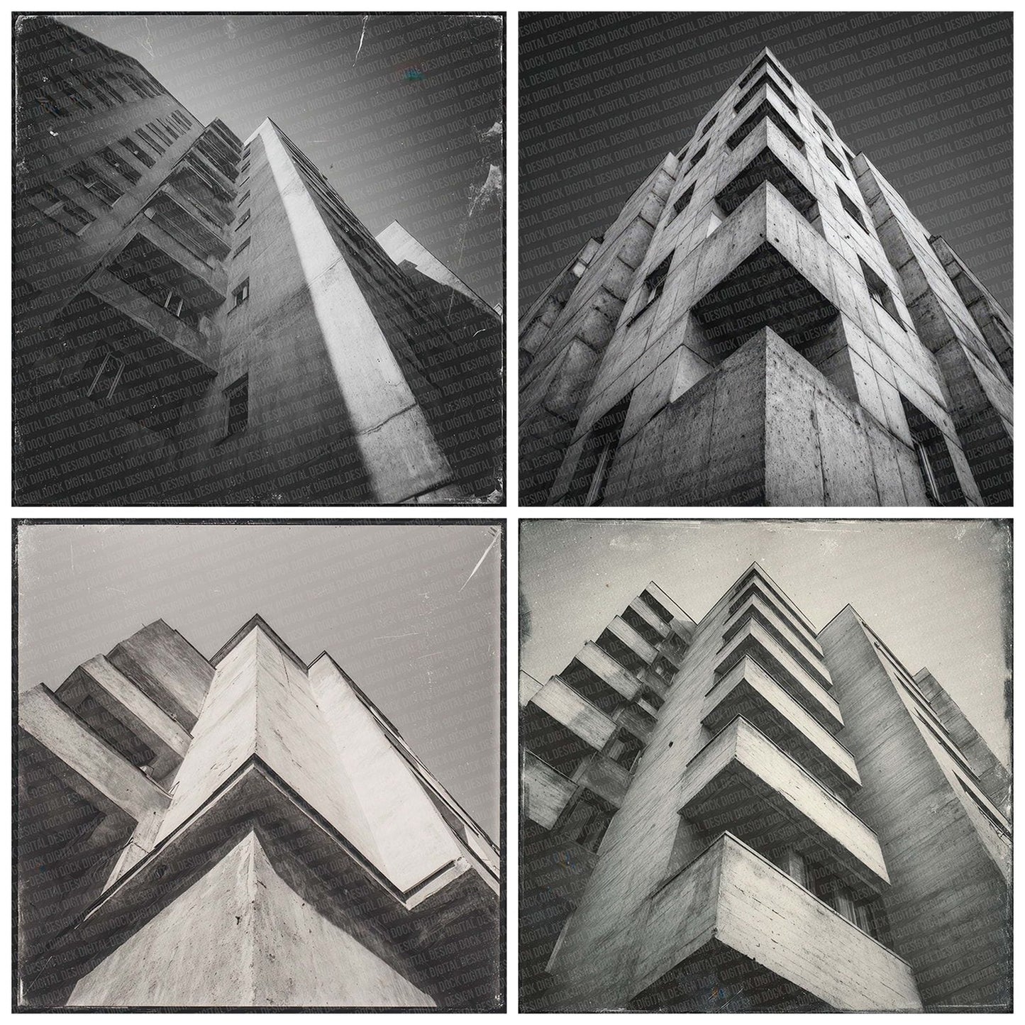 Brutalist Block Damaged Photo Digital Paper Pack (DDD000725)