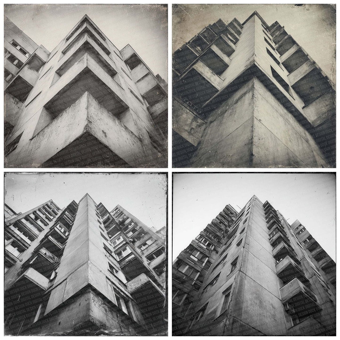 Brutalist Block Damaged Photo Digital Paper Pack (DDD000725)