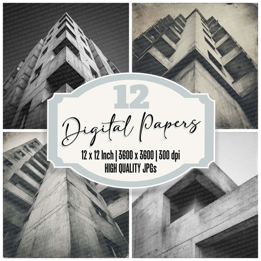 Brutalist Block Damaged Photo Digital Paper Pack (DDD000725)